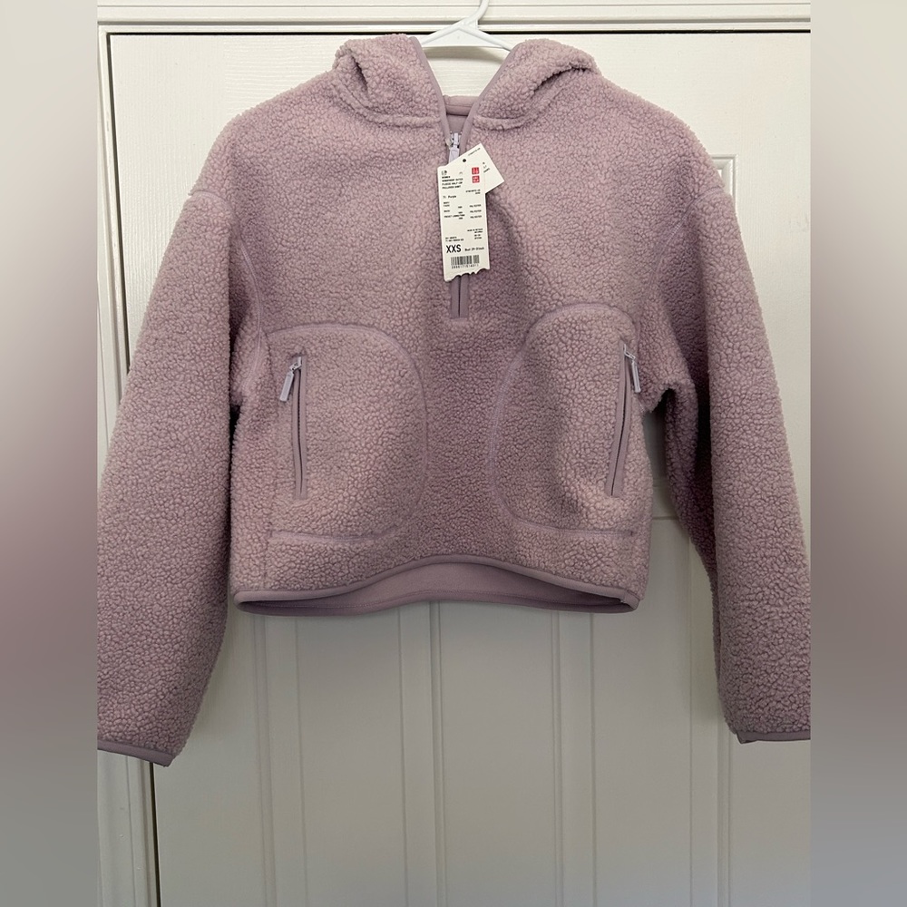 Brand New Light Purple Uniqlo Sherpa Quarter-Zip